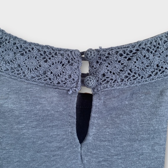 Rachel Zoe Linen Tank Crochet Collar - Picture 5 of 6